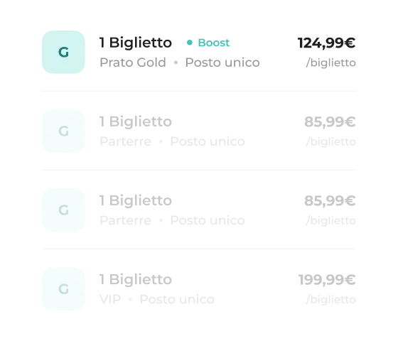 Scegli tra uno dei biglietti disponibili